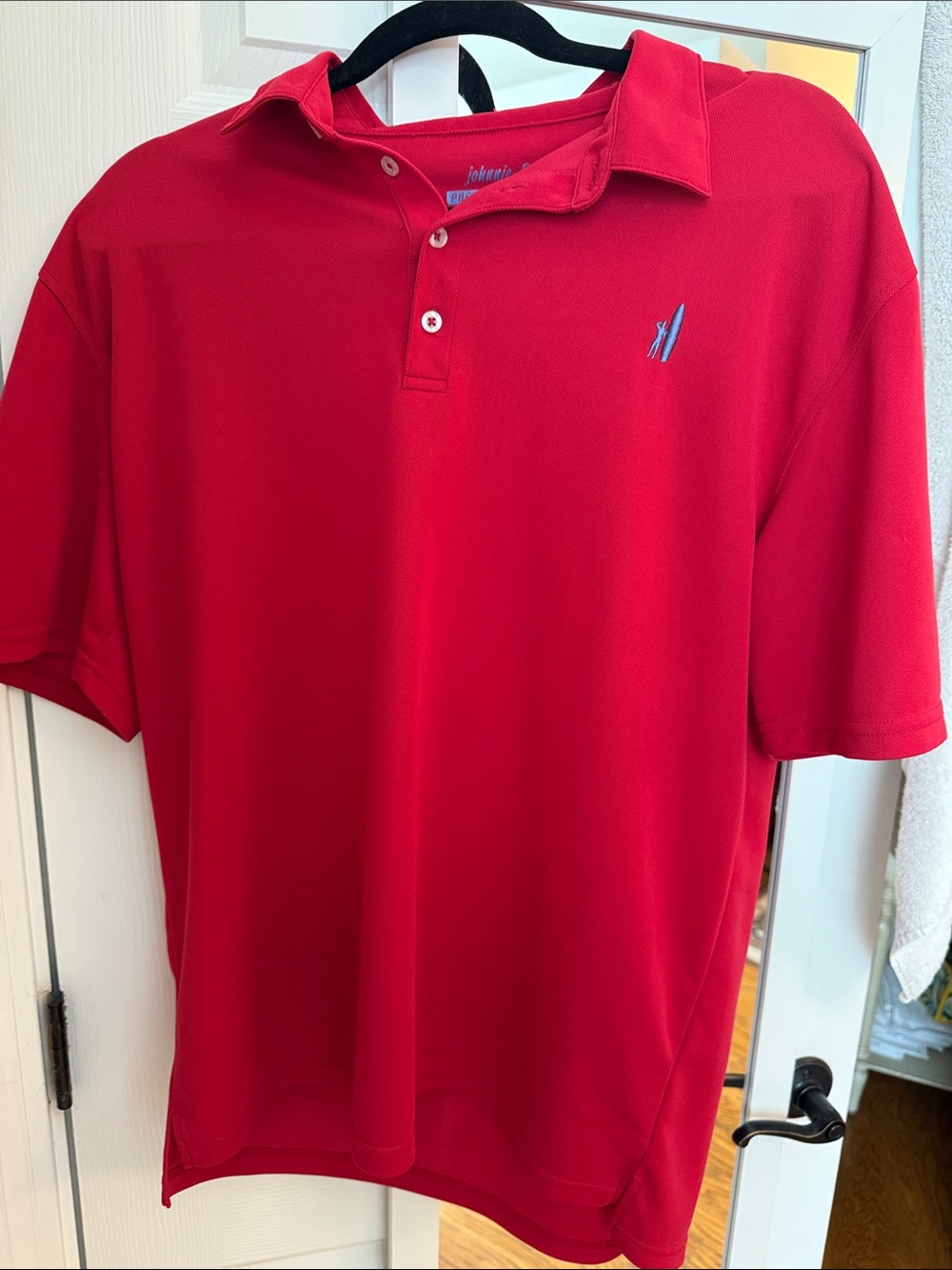 johnnie-O Men's Bright Red Polo with Contrast Logo